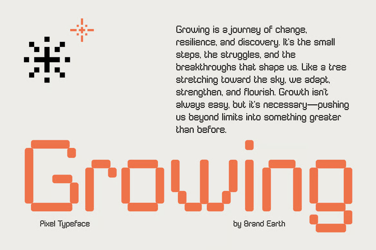 Orpix – Modern Pixel Display Font, a Sans Serif Font by Brand Earth (Photo 4 of 7)