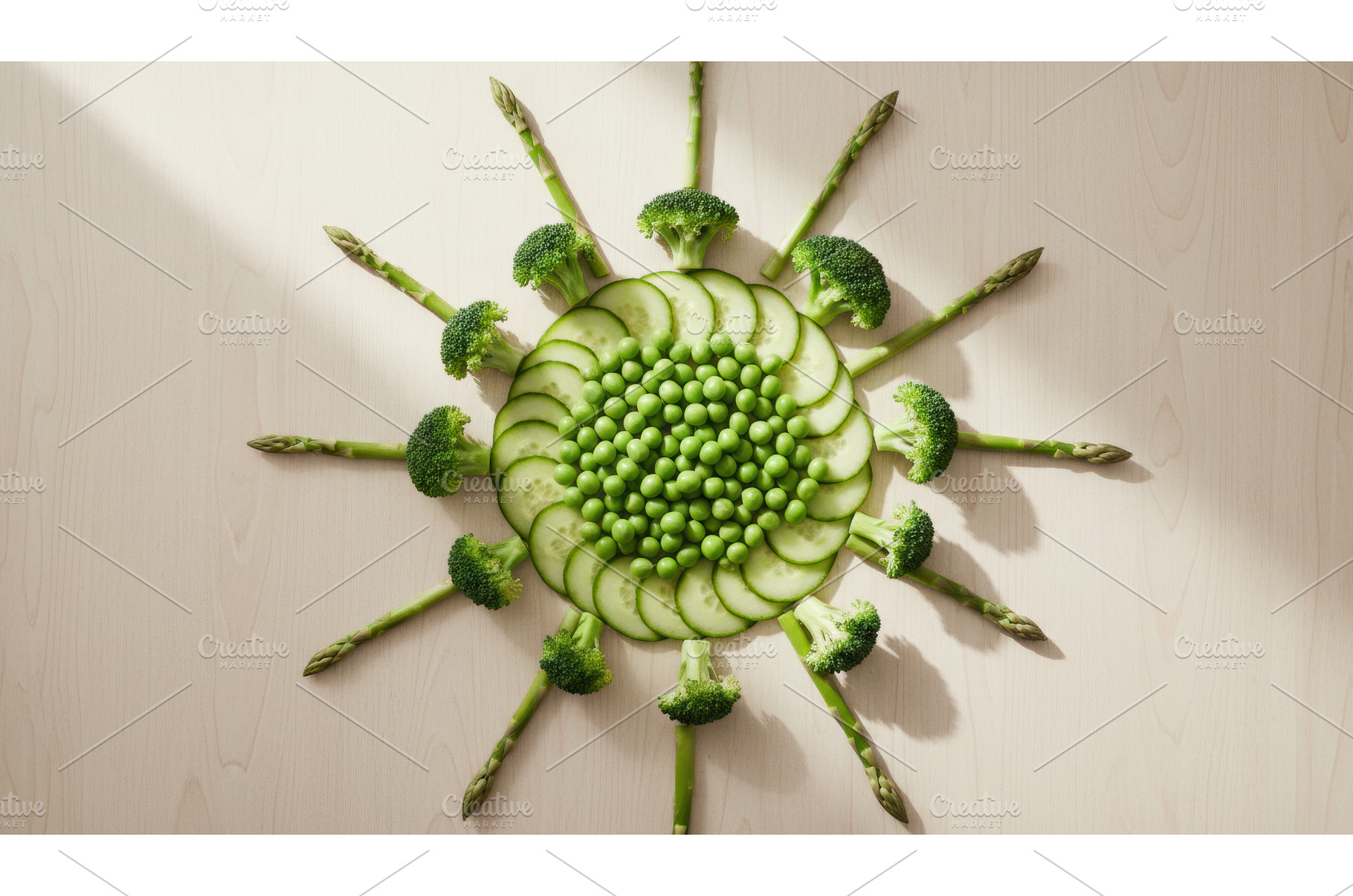 A creative vegetable arrangement, a Background Photo by Igor Tichonow