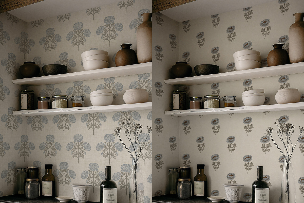 Vintage Farmhouse Wallpaper Mockup, a Household Mockup by LinnestCreative (Photo 2 of 5)