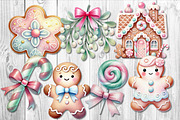 Pastel Christmas Clipart Collection, a Seasonal Illustration by V Design Creator (Thumbnail 7 of 7)