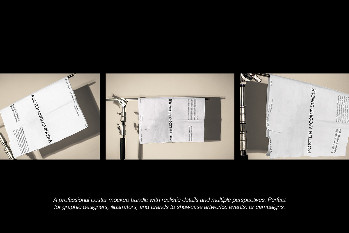 A2 Hanging Poster Mockup Set, an Advertising Mockup by Mocktopia (Photo 2 of 10)