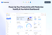 Modernize Vuejs Admin Dashboard, a Vue Template by AdminMart (Thumbnail 1 of 15)
