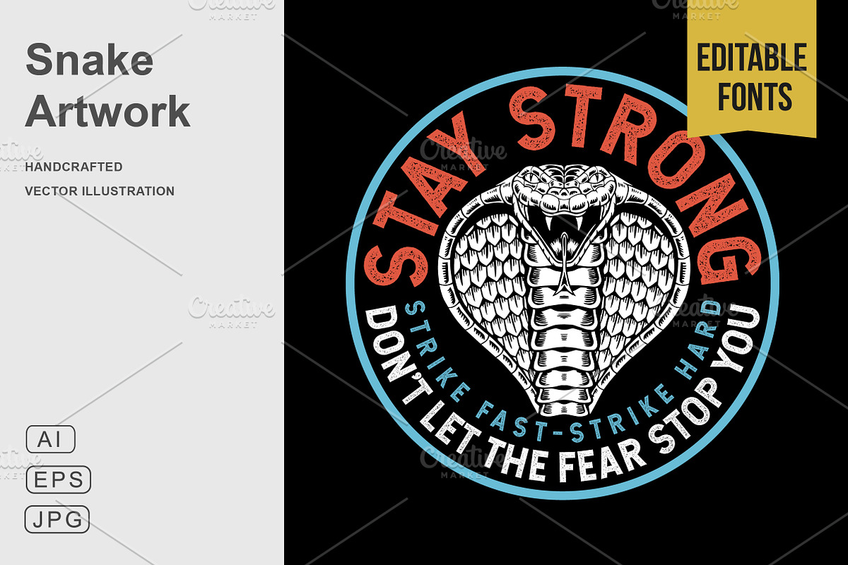 Cobra Snake Vector Editable Badge, a Branding & Logo Template by cd-design.co (Photo 1 of 3)