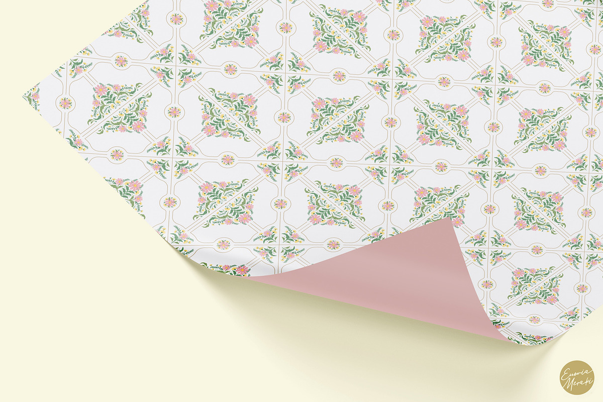 Vintage Floral Pattern 1 Flower Tile, a Pattern Graphic by Euonia Meraki (Photo 2 of 18)