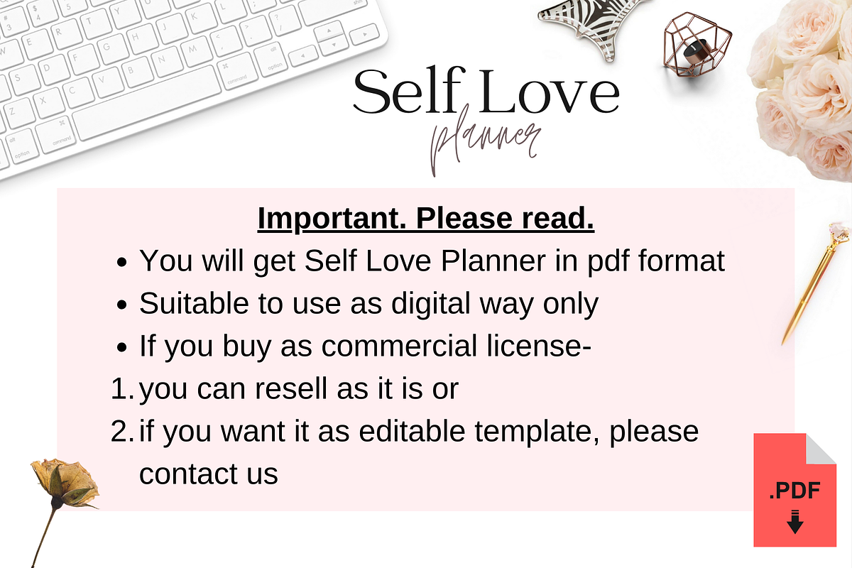 Digital Self Love Planner, a Templates & Theme by bellaROSEworkshop (Photo 5 of 5)