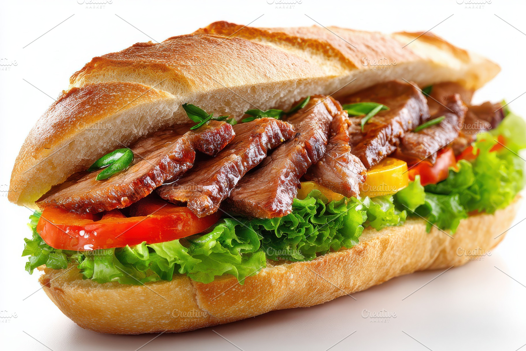 Delicious Roast Beef Sandwich Fresh, a Photo by Pixeness Studio