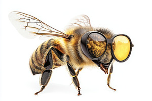 Honeybee wearing sunglasses cool ins, an Animal Photo by Pixeness Studio