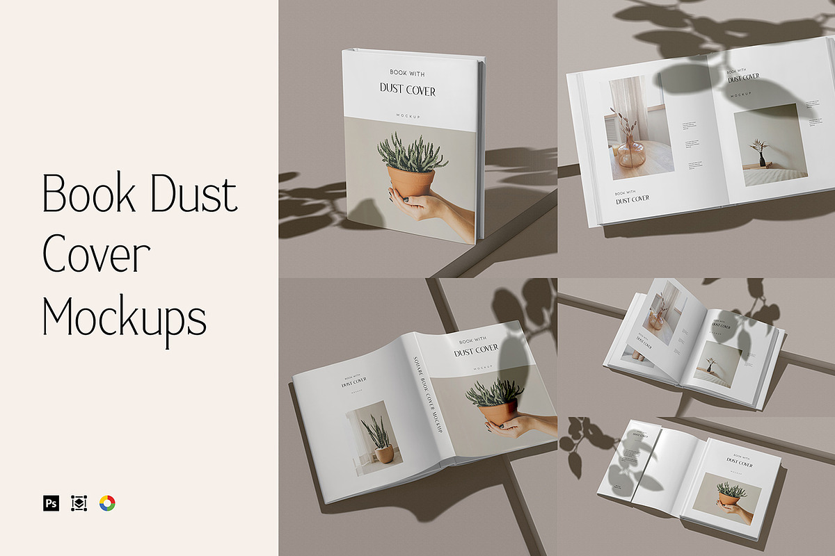 Square Book With Dust Cover Mockups, a Books & Magazine Mockup by DesignNeutrons (Photo 1 of 7)