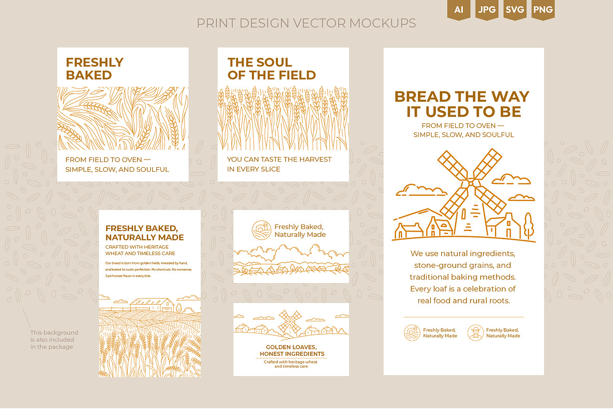 Bakery & Wheat Fields, a Food Illustration by Ilia Design (Photo 6 of 12)