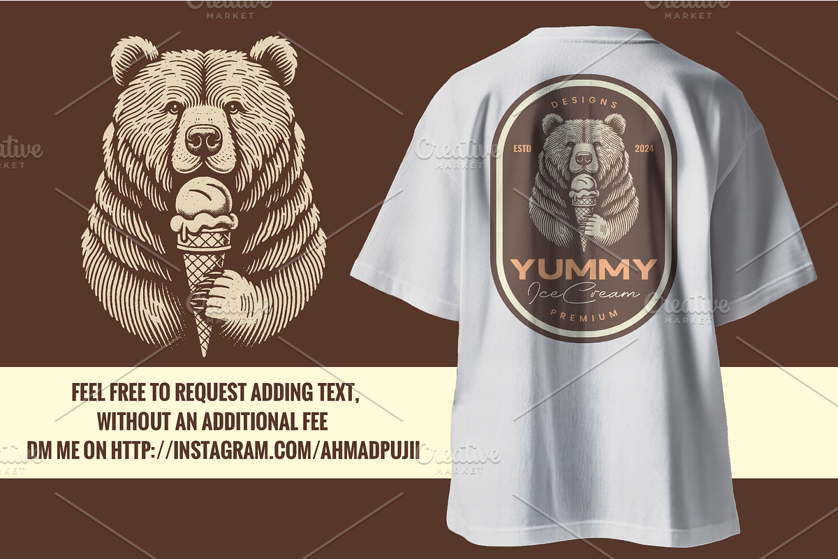 Vintage Hand-Drawn Brown Bear Design, an Animal Illustration by devastd (Photo 2 of 10)
