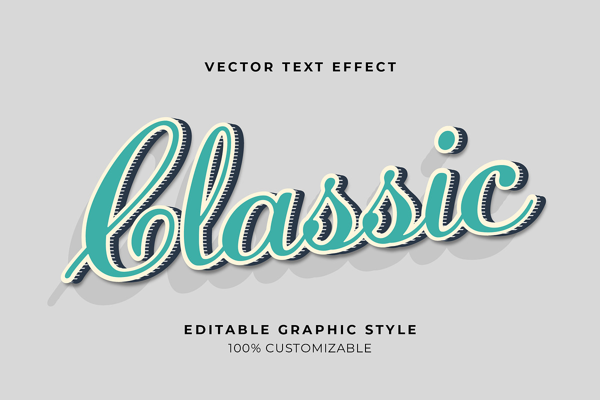 Vintage Script Shadow Text Effect