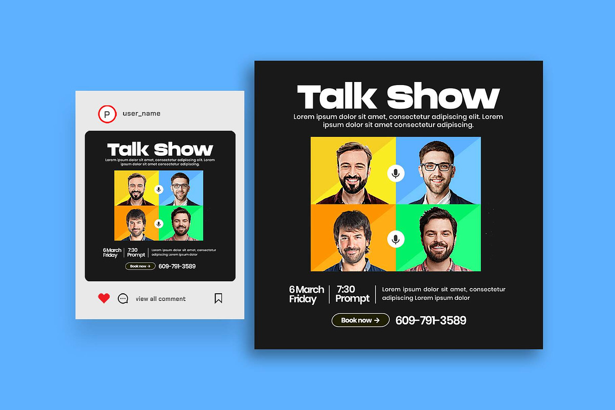 Podcast & Talk Show Instagram Post, a Social Media Template by Saman Osama (Photo 2 of 2)
