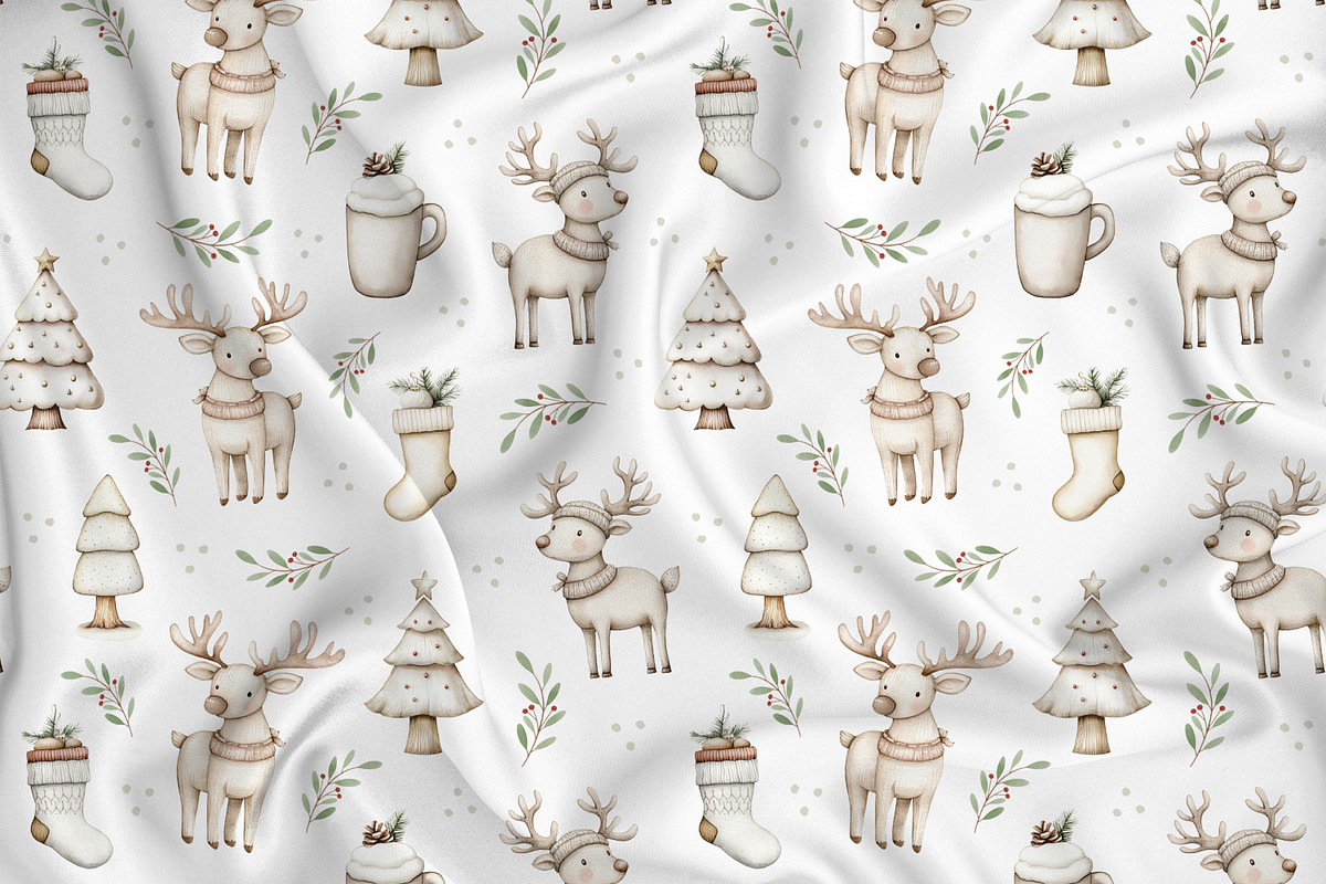 Christmas Reindeer seamless pattern, a Pattern Graphic by Kreeya Art Shop (Photo 6 of 15)