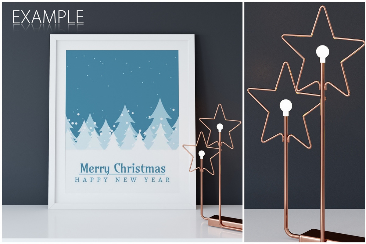 Christmas Frame Mockup Bundle, a Print Template by Yuri-U (Photo 13 of 19)