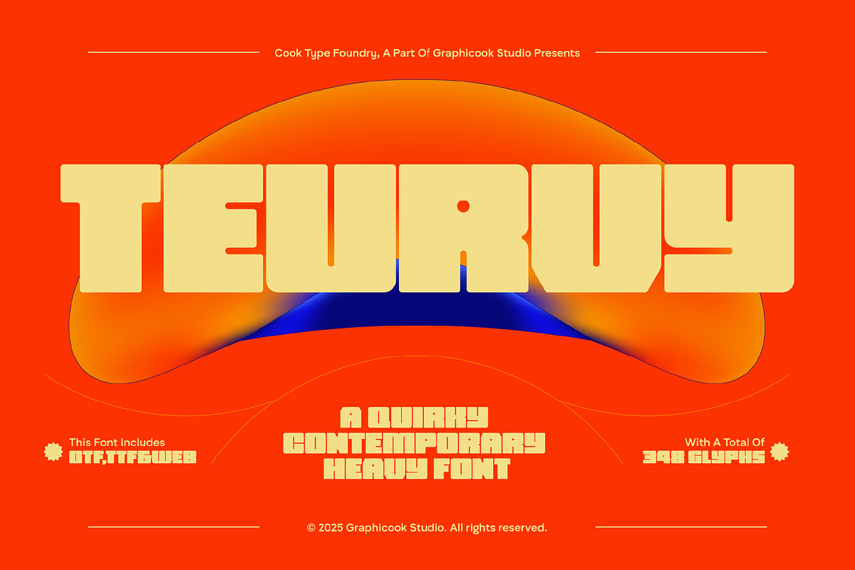 Teurvy, a Sans Serif Font by graphicook (Photo 1 of 10)
