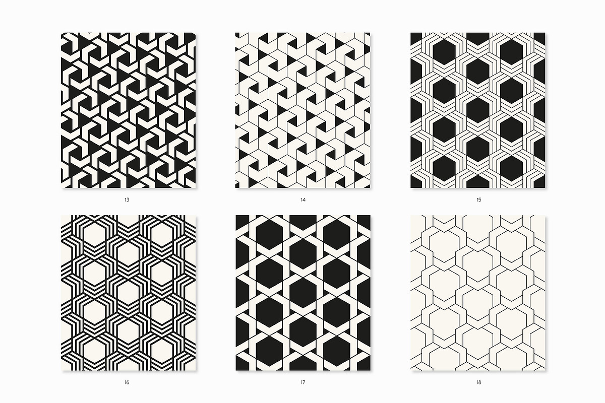 Hexagonal | 42 Seamless Patterns, a Pattern Graphic by Curly_Pat (Photo 4 of 11)