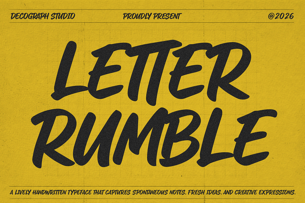 Letter Rumble – Marker Brush, a Handwritten Font by decographstud (Photo 1 of 7)