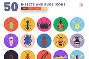 50 Insects and Bugs Icons, an Outline Icon by Dighital (Thumbnail 3 of 10)