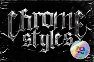 Chrome Text Styles Vol.1, a Layer Style Add-On by Hyperpix Productions
