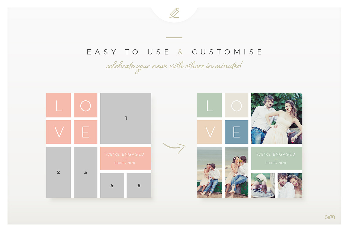 Storyboards / Engagement, a Social Media Template by AM Studio (Photo 3 of 6)