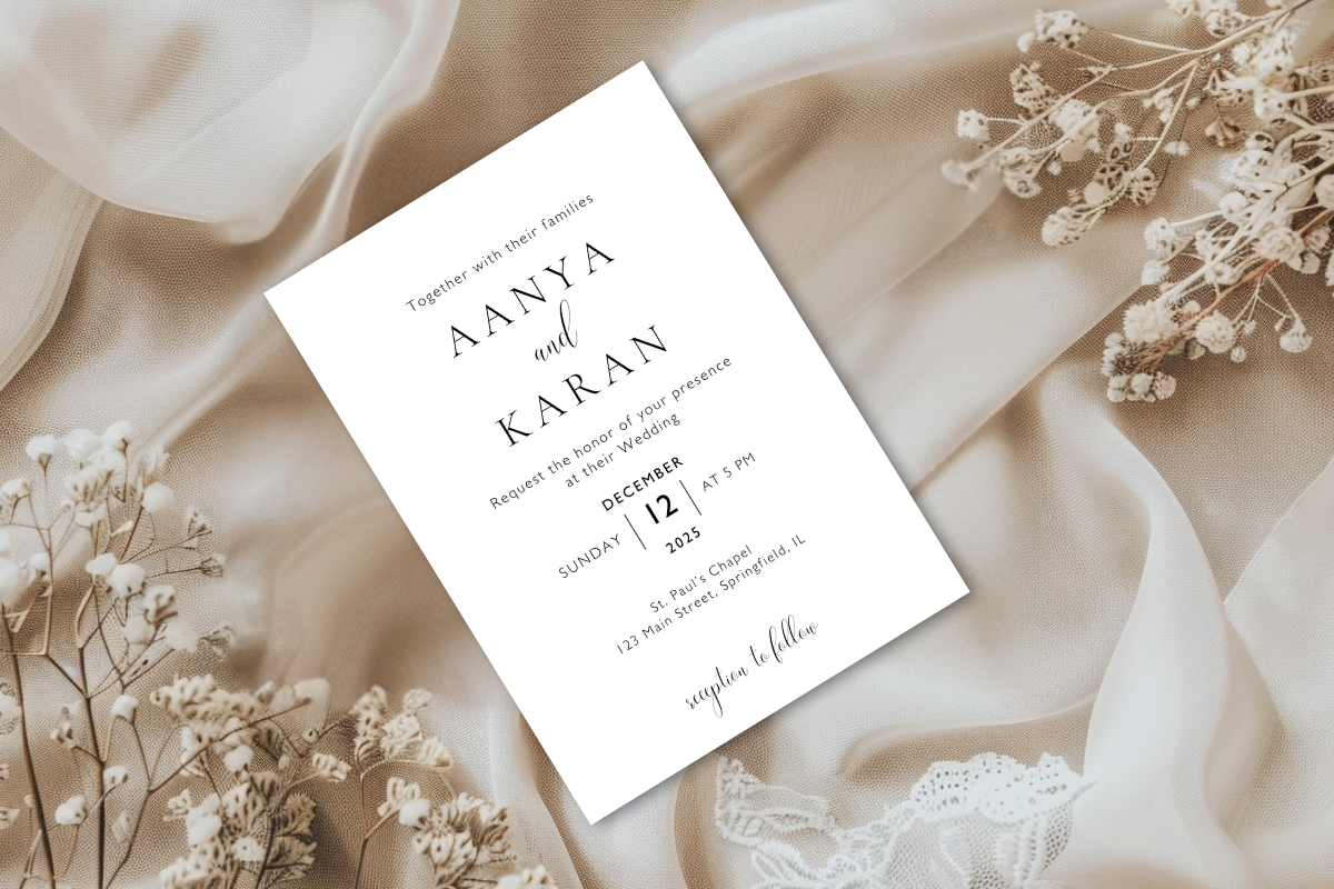 Classic Wedding Invitation Template, a Templates & Theme by Elegant_Studio44 (Photo 4 of 4)