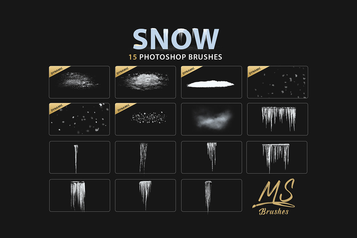Dynamic Snow Photoshop Brushes, a Brush Add-On by Mohamed Saber (Photo 2 of 4)