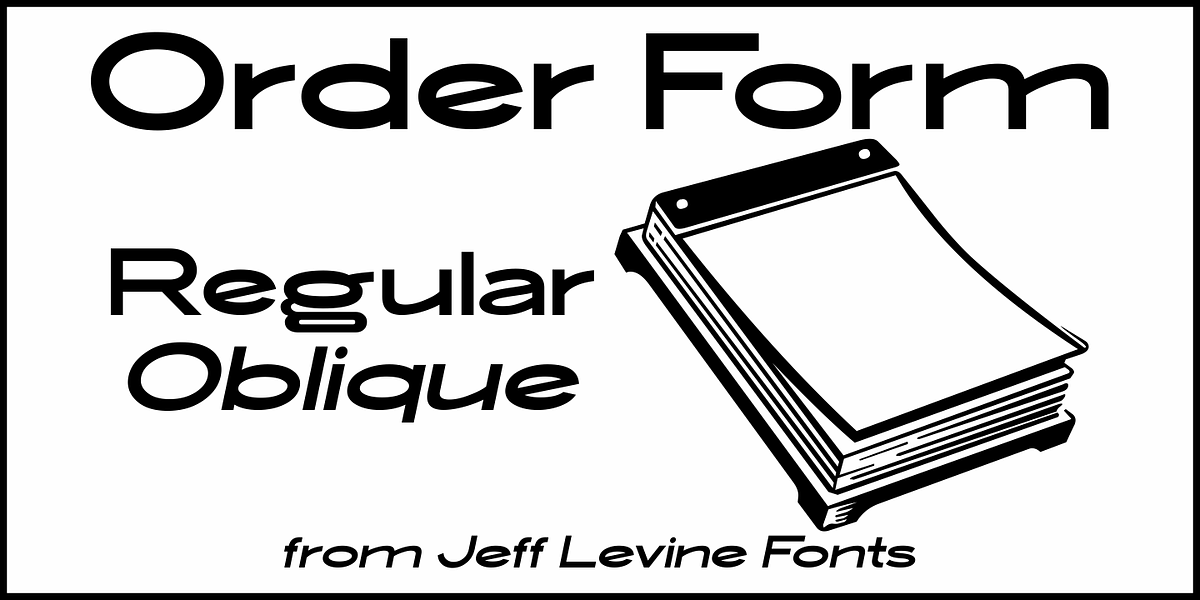 Order Form JNL, a Sans Serif Font by Jeff Levine Fonts (Photo 1 of 5)