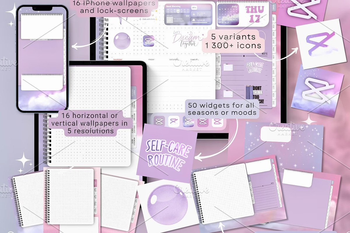 Purple iPad and iPhone Theme + Icons, a Wallpaper Photo by BeeRubby (Photo 2 of 9)
