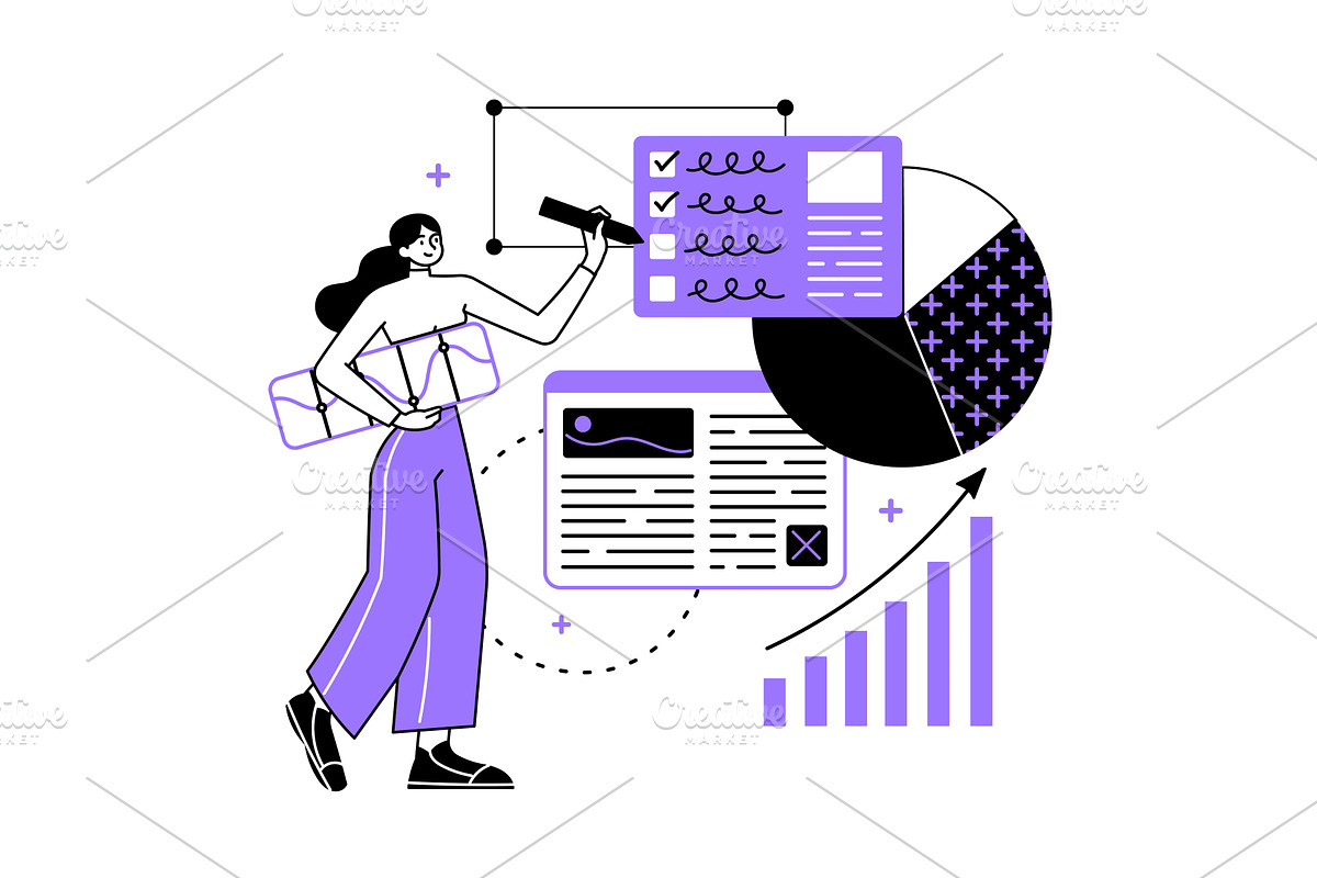 Person is working with data, a Finance Illustration by undrey