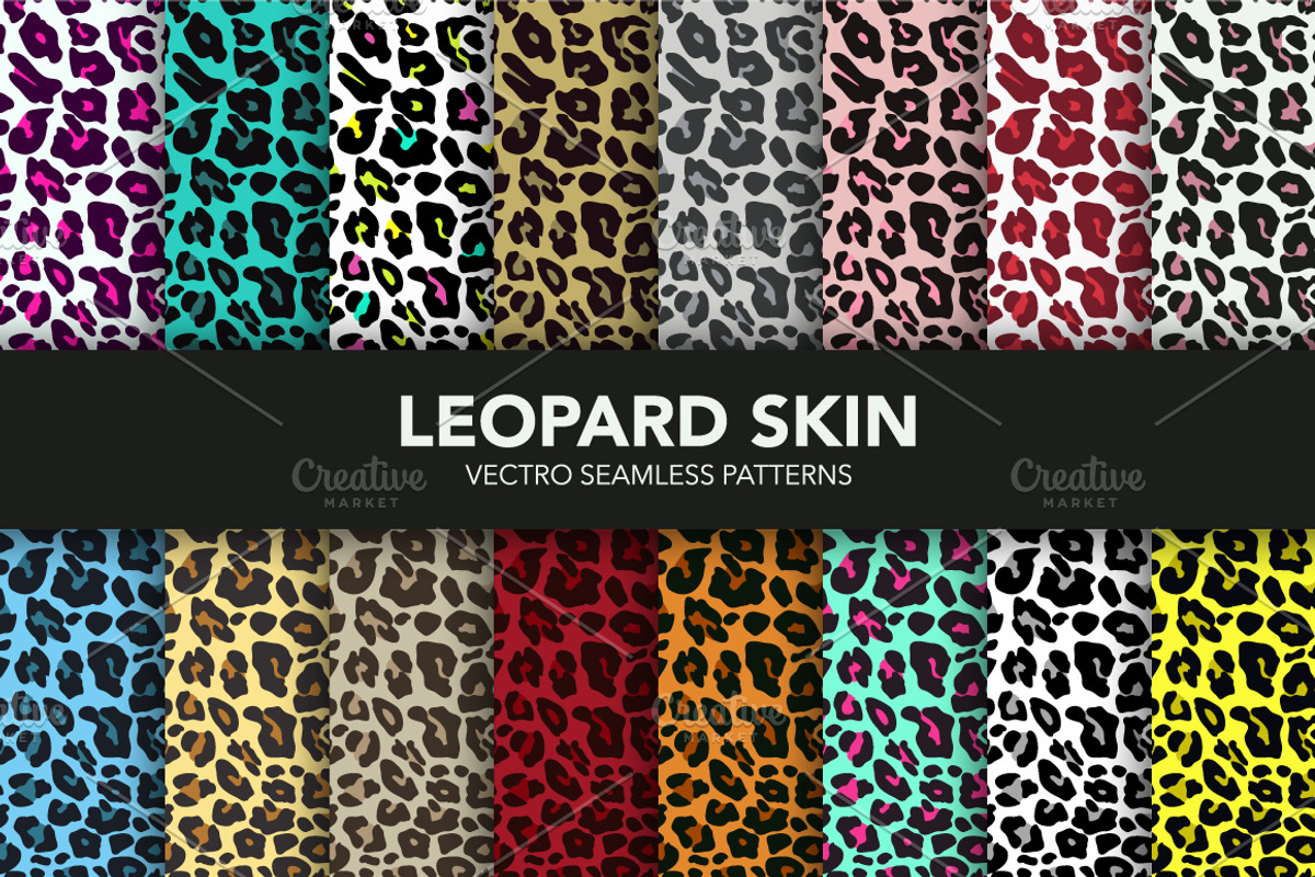 Leopard Skin Seamless Pattern Set., a Texture Graphic by Gomolach (Photo 2 of 21)