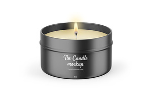 Tin Candle With Box Mockups