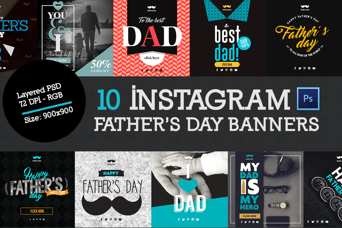 10 Father's Banners Instagram, a Templates & Theme by VPB (Photo 1 of 8)