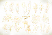 Watercolor & Gold Tropical Leaves, an Object Illustration by Papatongartist (Thumbnail 10 of 10)