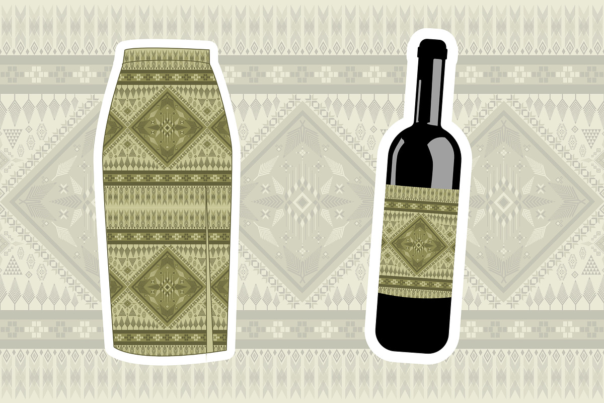 Green Olive Geometric Ethnic pattern, a Pattern Graphic by ThaiByGaew (Photo 4 of 5)