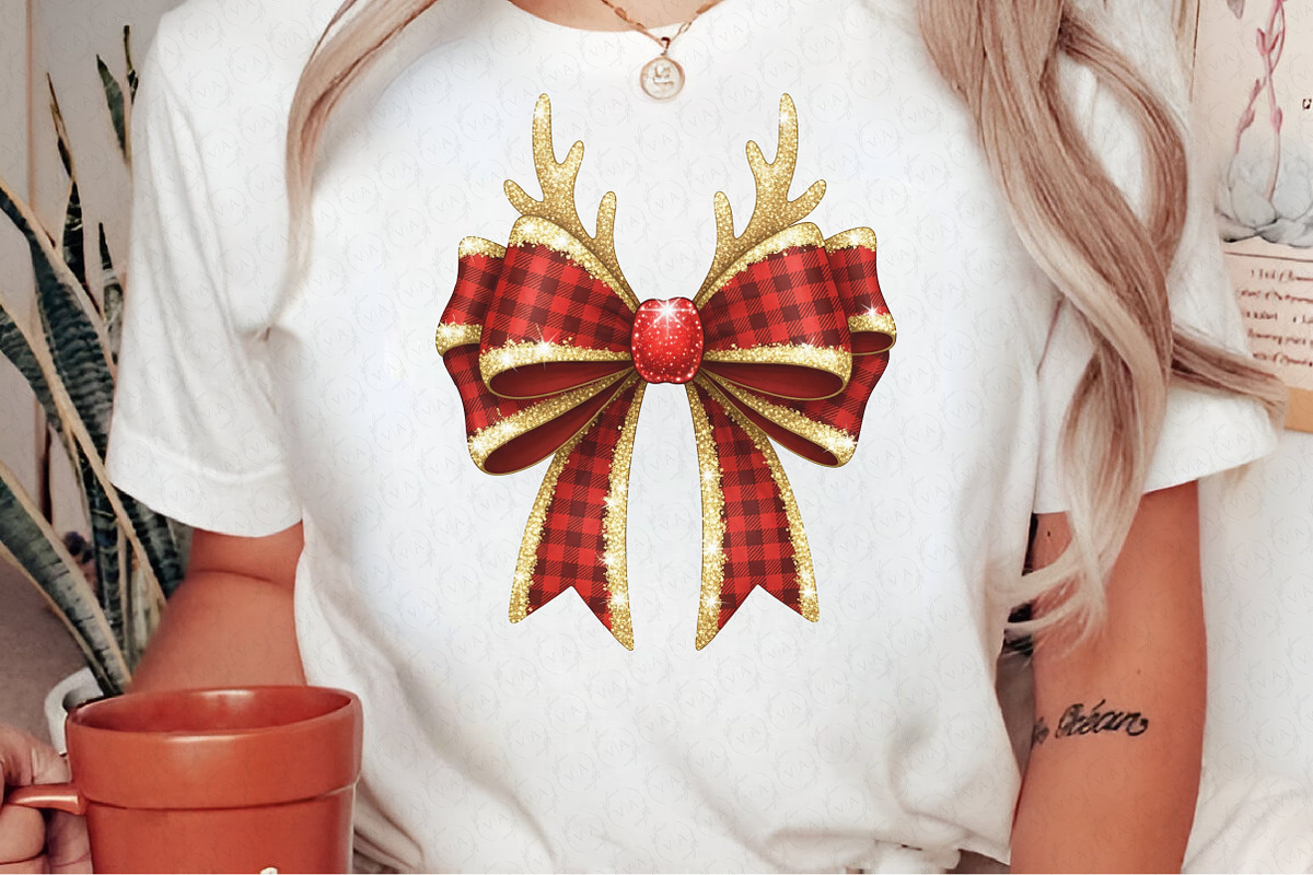 Christmas Coquette Bow Png, an Illustration by Craft Nest (Photo 2 of 6)