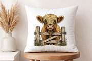 Vintage Highland Cow Fence Design, an Object Illustration by Libby Wishes (Thumbnail 4 of 4)