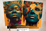 Afro Surreal Printable Digital Paper, a Decorative Illustration by ThatsDesignArt (Thumbnail 10 of 16)