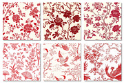 Red & White Chinoiserie Digital Pape, a Texture Graphic by Dream Creation (Thumbnail 2 of 7)