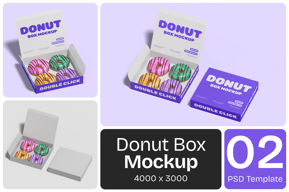Donut Box Mockup, a Packaging Mockup by Permadi Creative (Photo 1 of 3)