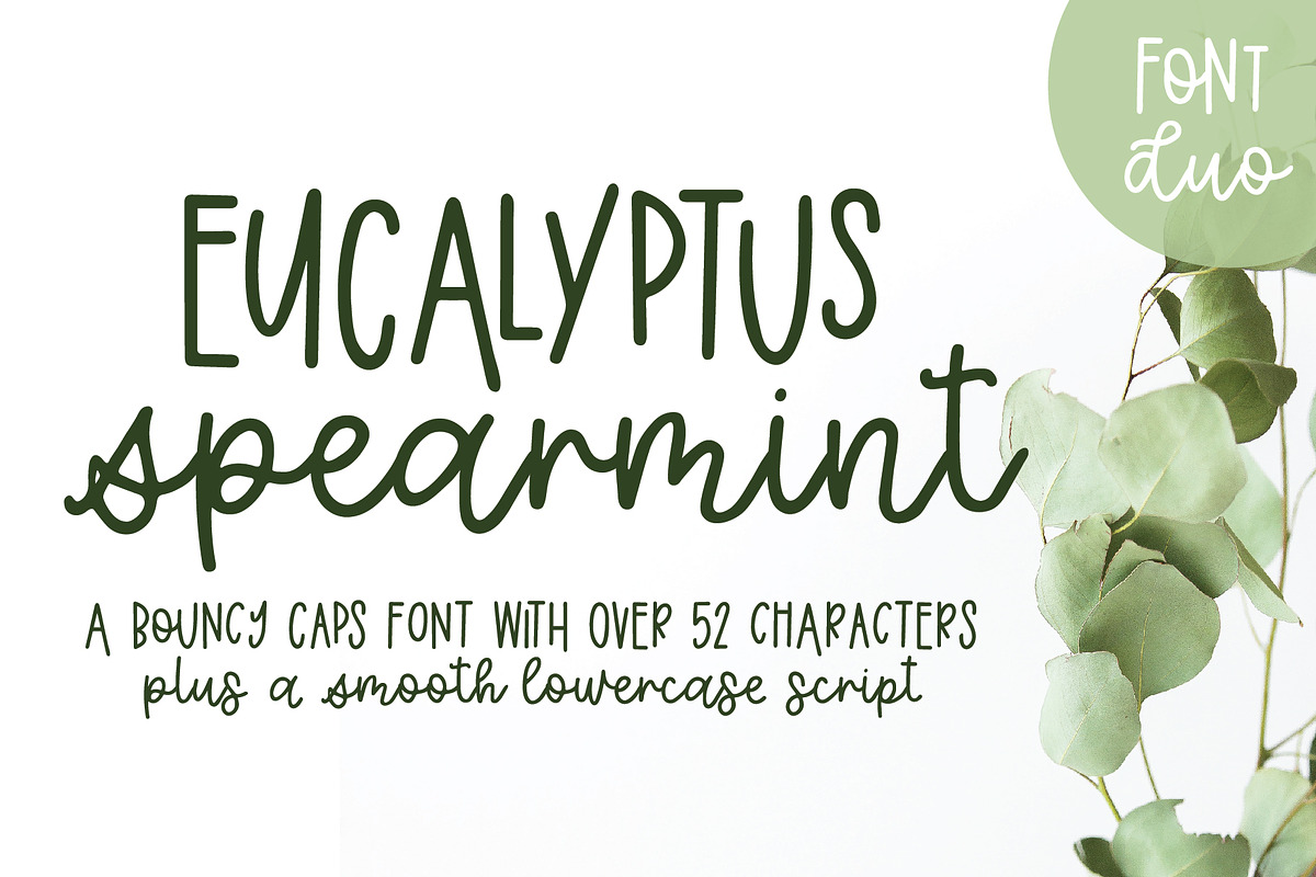 Eucalyptus Spearmint Monoline Script