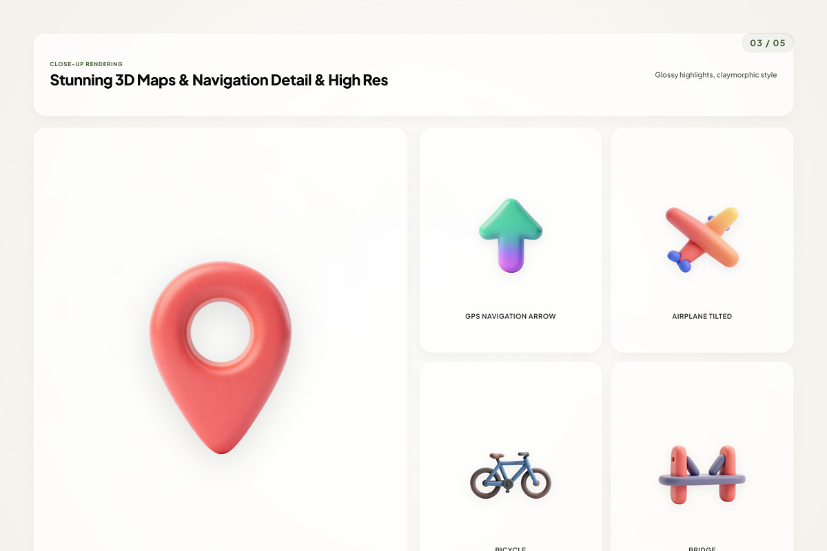 3D Map & Navigation Icons, an Emoji Icon by River Visual (Photo 3 of 5)
