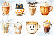 Halloween Coffee Latte Clipart Bundl, an Illustration by designcity5 (Thumbnail 3 of 5)