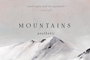 MOUNTAINS aesthetic *watercolor*, a Background Graphic by Youksy (Thumbnail 1 of 16)