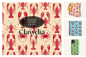 Clawdia - Lobster & Crab Pattern