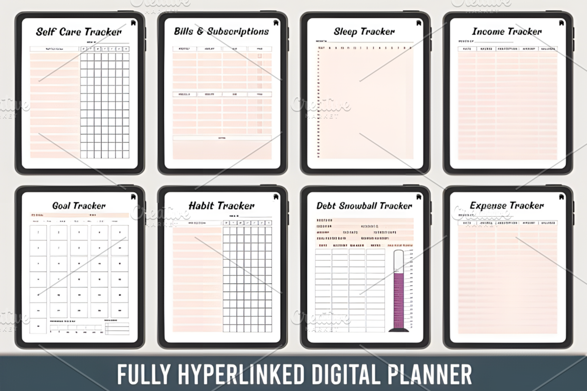 Happy Life Digital Planner Canva, a Social Media Template by Coco Bloom (Photo 2 of 5)