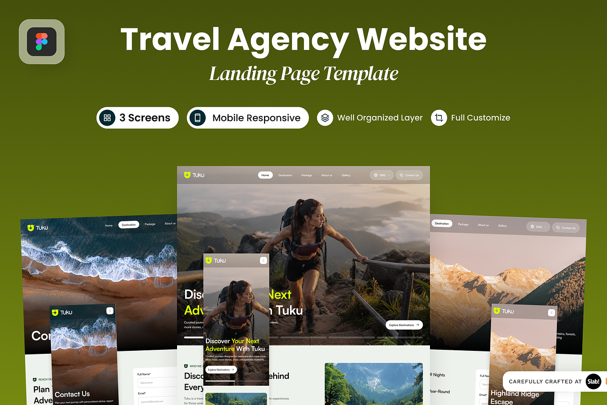 Tuku - Travel Agency Website, a Landing Page Template by SLAB! Design (Photo 1 of 5)