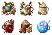 Watercolor Christmas Drinks Clipart, an Illustration by SinaCreation (Thumbnail 4 of 7)