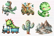 Dinosaurs watercolor clipart, an Illustration by CreationArt (Thumbnail 5 of 7)