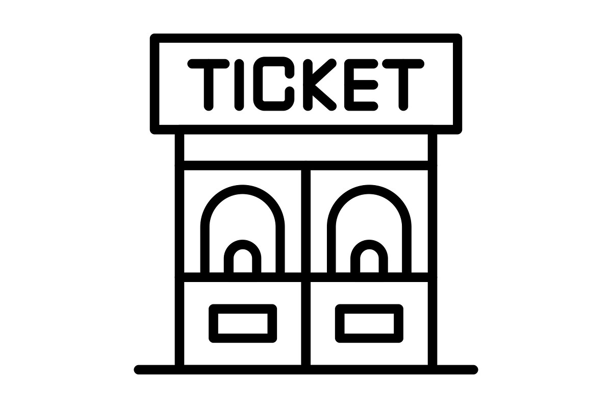 Ticket Office Line Icon, an Icon by Pexelpy