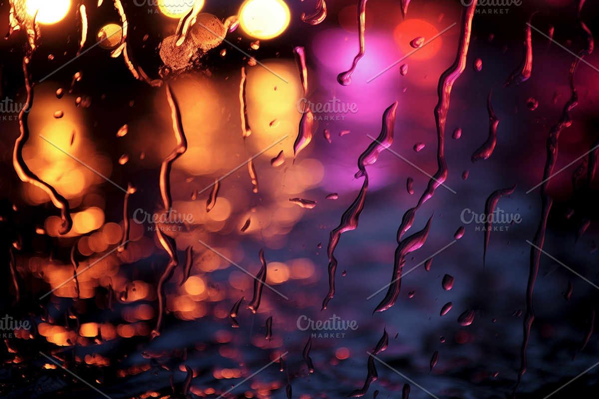 Lights in the rain. 36 images, an Abstract Photo by Handmadefont (Photo 5 of 10)